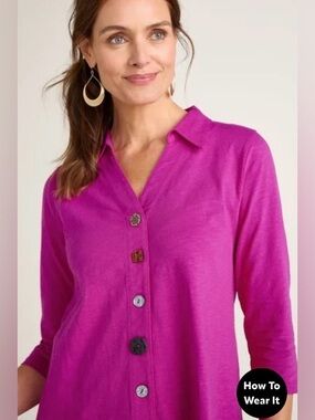 Danielle Button 3/4 Sleeve Tunic
Style Number: 2FV21